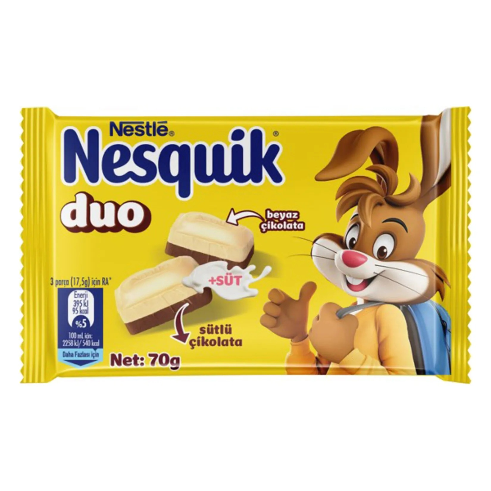 Nesquick DUO плитка белый и молочный шоколад 70гр (6)*24