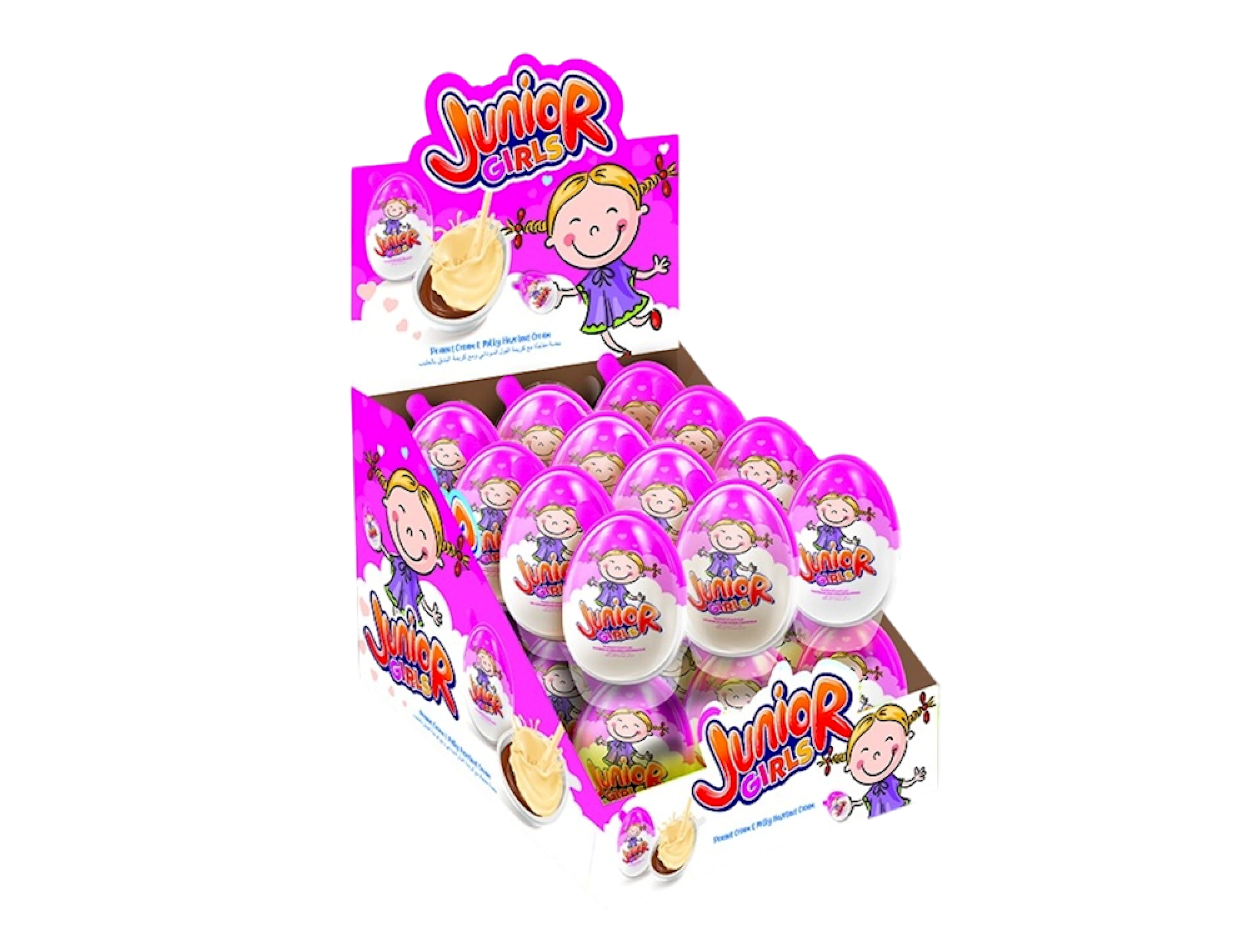 Egg Junior Girls - Шоколадное яйцо-сюрприз с кремом для девочек  10г (24х6)