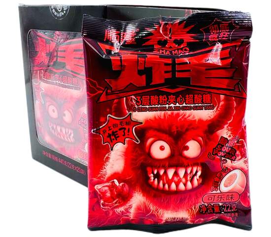 Конфета карамель SHUNLONG SOUR CANDY с кислым вкусом кока-колы, бокс 440г 1/12/20 оптом